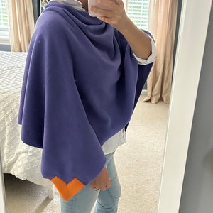 Purple Orange Poncho Gameday Outfit Fleece Wrap gift wraplife image 1