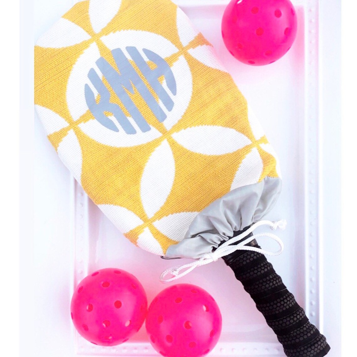 Yellow Personalized Pickleball Bag Paddle Pouch Cover Pickle Etsy