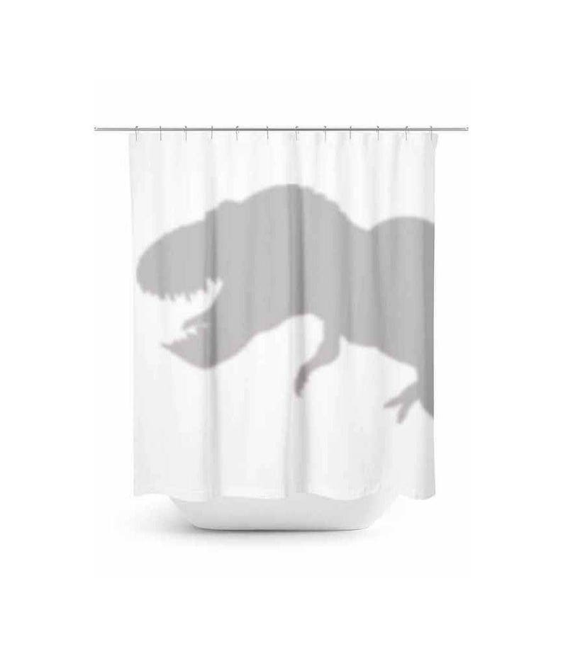 T Rex Shower Curtain Dinosaur Shadow Design Hiding