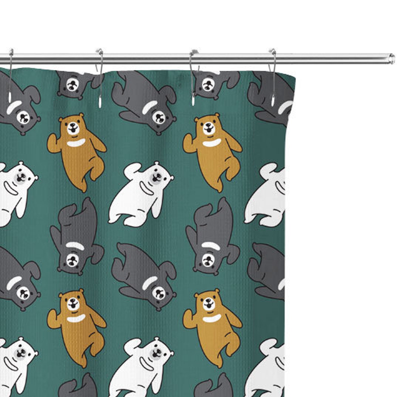 Dancing Bears Shower Curtain Kids Bathroom Decor Cute Bears Etsy