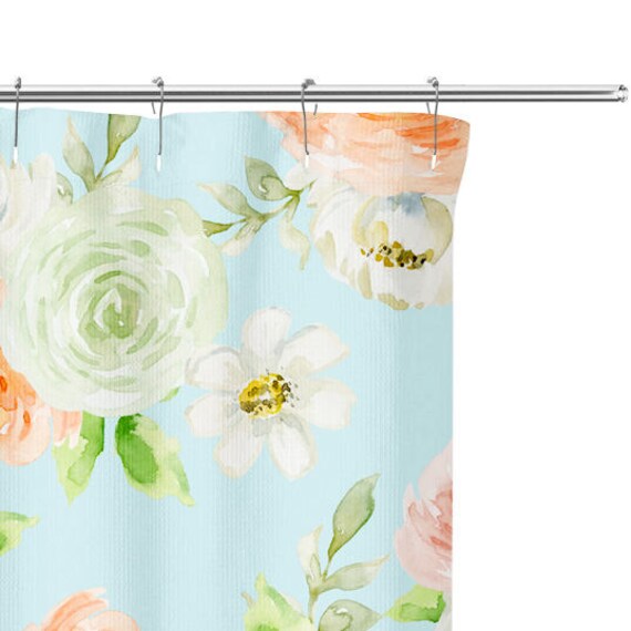 Camellias Shower Curtain Vintage Floral Shower Curtain Etsy