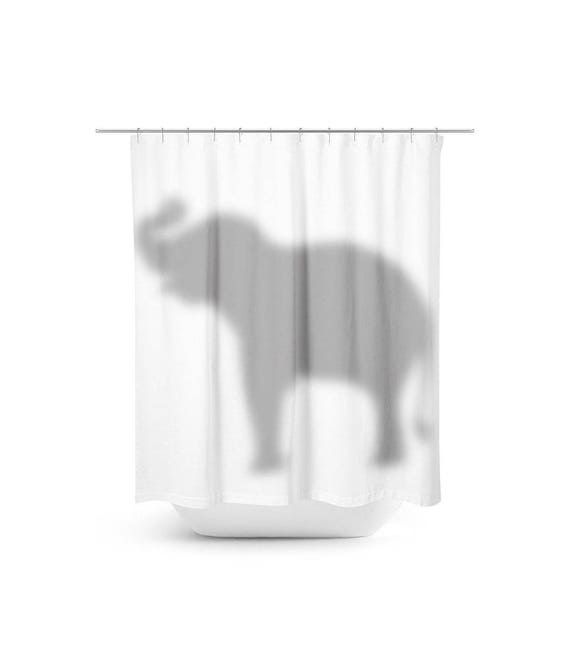 Elephant In The Room Shower Curtain Elephant Behind The Curtain Hidden Elephant Shower Curtain Elephant Shower Curtain Grey Elephant