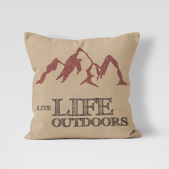 Live Life Outdoors Throw Pillow Lumbar Pillow, Living