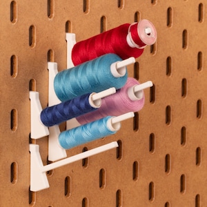 Long thread holder for 500m bobbins – 6 pack - Printboard - Fits IKEA Skadis pegboards
