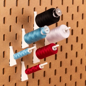 Long thread holder for 1000m bobbins – 6 pack - Printboard - Fits IKEA Skadis pegboards