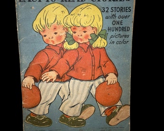 Vintage Easy To Read Stories Samuel Lowe Company 1946 Children’s Book 32 Stories.