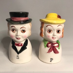 Vintage Salt and Pepper Shakers - Man and Lady Salt and Pepper Shakers - Vintage