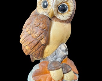 Vintage Owl Figurine Andrea by Sadek 4” Tall Bisque Brown #6350 Japan