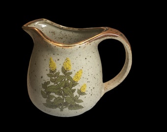 Vintage Stoneware Japan Creamer Floral Design.