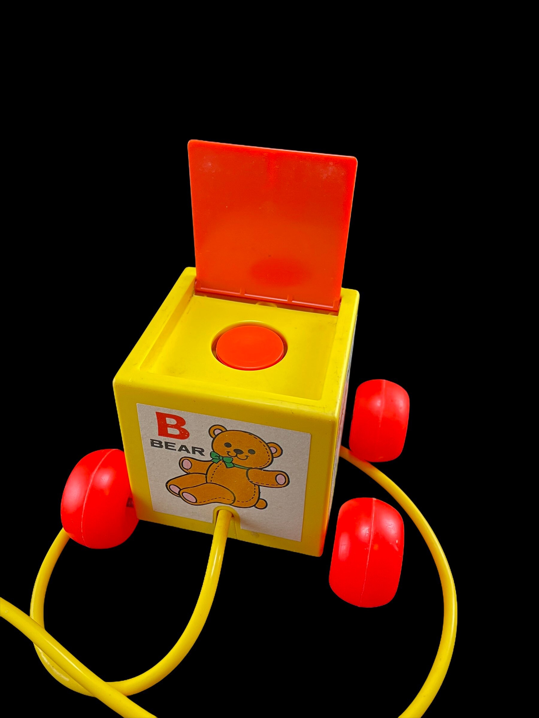 Vintage 1970 Fisher Price PeekABoo Block 160 Pull Toy Etsy