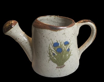 Vintage Stoneware Japan Creamer Watering Can Floral Design.