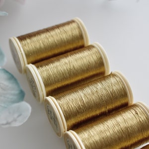 Old Gold color 110 Sajou Metallic Thread,  Metallic sewing thread,  Fil Au Chinois