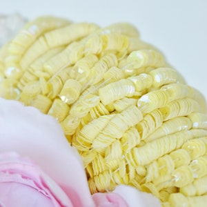 French sequins, Oriental medium yellow color cup sequins, 3mm, 4mm, 5mm sequins, Langlois Martin round cup sequins