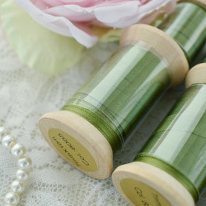 Embroidery Silk Ribbon Green color 10 meters 8065 image 3