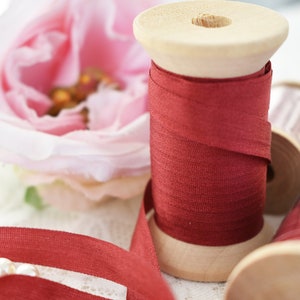 Embroidery Silk Ribbon Red color 10 meters (8087)