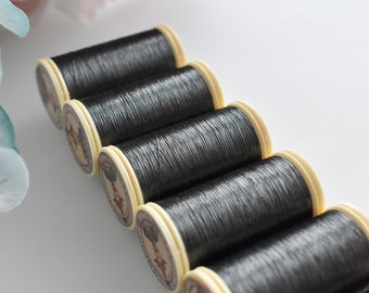 Metallic Dark Grey color 165 Sajou Thread, Metallic sewing thread, Fil Au Chinois