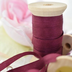 Embroidery Silk Ribbon Burgundy color 10 meters (8042)
