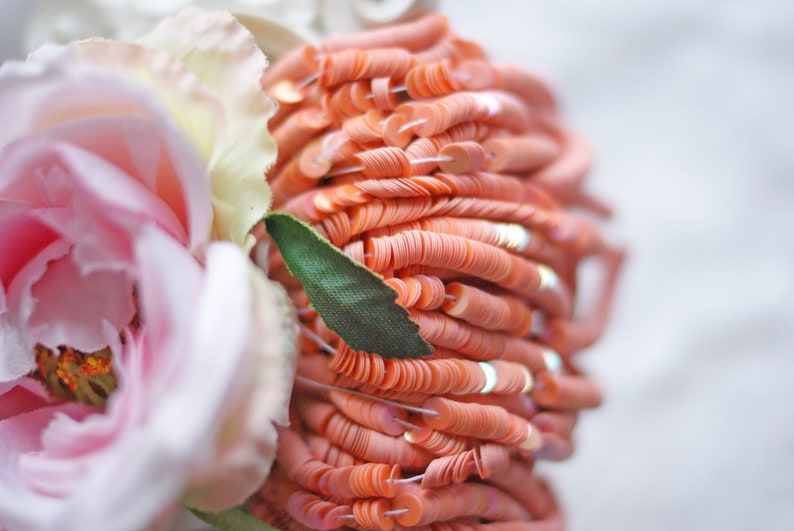 Oriental Salmon color-Sequins-Pailettes-4 mm sequins-Round sequins-Flat Sequins