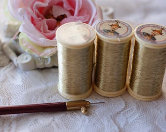 Gold-Sajou Metallic Thread- Metallic sewing thread- Fil Au Chinois