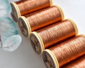 Copper color  130 Sajou Metallic Thread, Metallic sewing thread, Fil Au Chinois