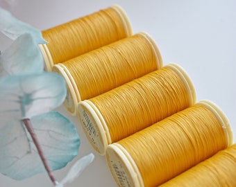 Straw color Gloving Thread 361, Fil Au Chinois, Waxed Cotton Thread, Sajou thread, Fil A Gant