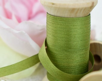 Embroidery Silk Ribbon Green color 10 meters (8065)