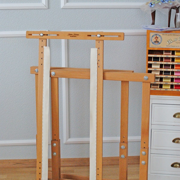 Tambour Embroidery Frame, Marco de bordado de Luneville, Soporte de marco de madera