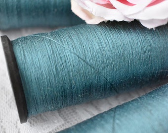 Vintage Pure Silk Thread Dark Blue Color - Etsy