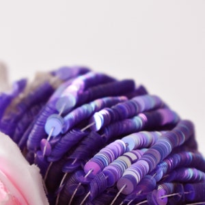 Lentejuelas francesas, lentejuelas planas de color violeta claro iridiscente, lentejuelas de 4 mm, lentejuelas planas redondas Langlois Martin