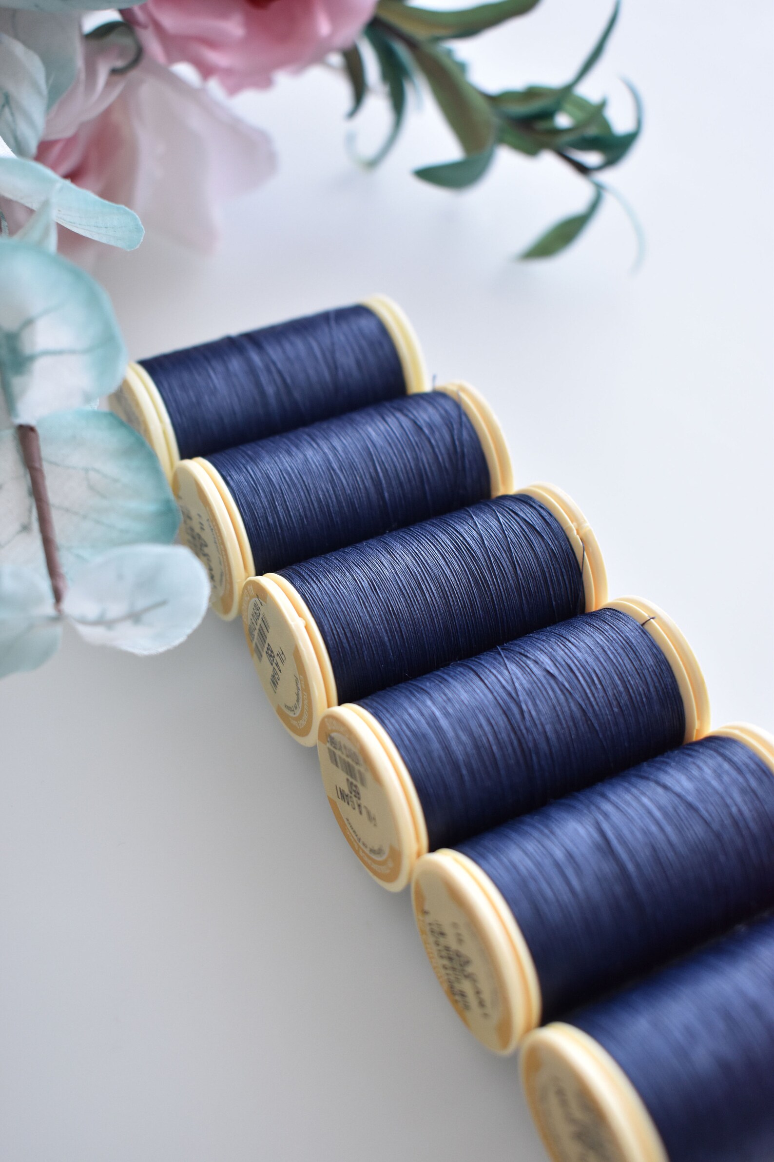 Navy Blue Color Gloving Thread 650, Fil Au Chinois Cotton Thread, Sajou ...