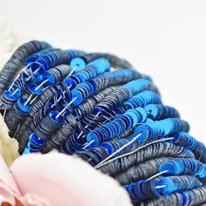Französische Pailletten, Metallic Royal Blue Farbe flache Pailletten, 4 mm Pailletten, runde flache Pailletten von Langlois Martin