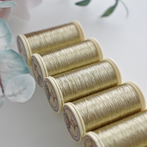 Gold color 102 Sajou Metallic Thread, Metallic sewing thread, Fil Au Chinois