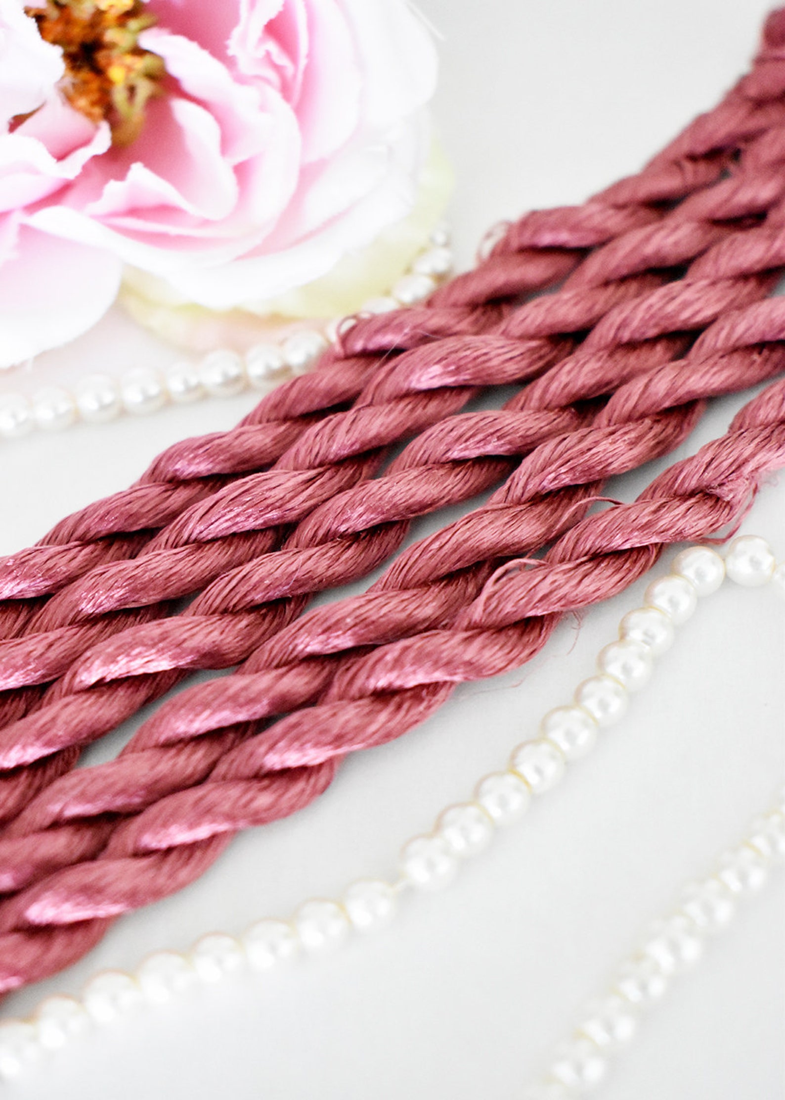 Pure Silk Thread for Embroidery Rose Shades Nontwisted Flat Etsy