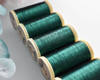 Metallic Pine Green color 270 Sajou Thread, Metallic sewing thread, Fil Au Chinois