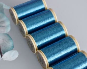 Metallic thread Ocean color 222, Sajou Metallic Thread, Metallic sewing thread, Fil Au Chinois