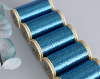 Metallic thread Ocean color 222, Sajou Metallic Thread, Metallic sewing thread, Fil Au Chinois