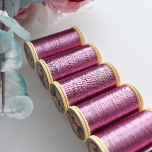 Metallic Pink color 292 Sajou Thread,  Metallic sewing thread,  Fil Au Chinois