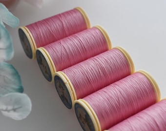 Fil A Gant Pink color Gloving Thread 594, Fil Au Chinois Waxed Cotton Thread, Sajou