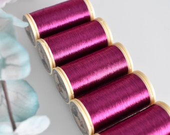 Metallic thread Fuchsia color 235, Sajou Metallic Thread, Metallic sewing thread, Fil Au Chinois