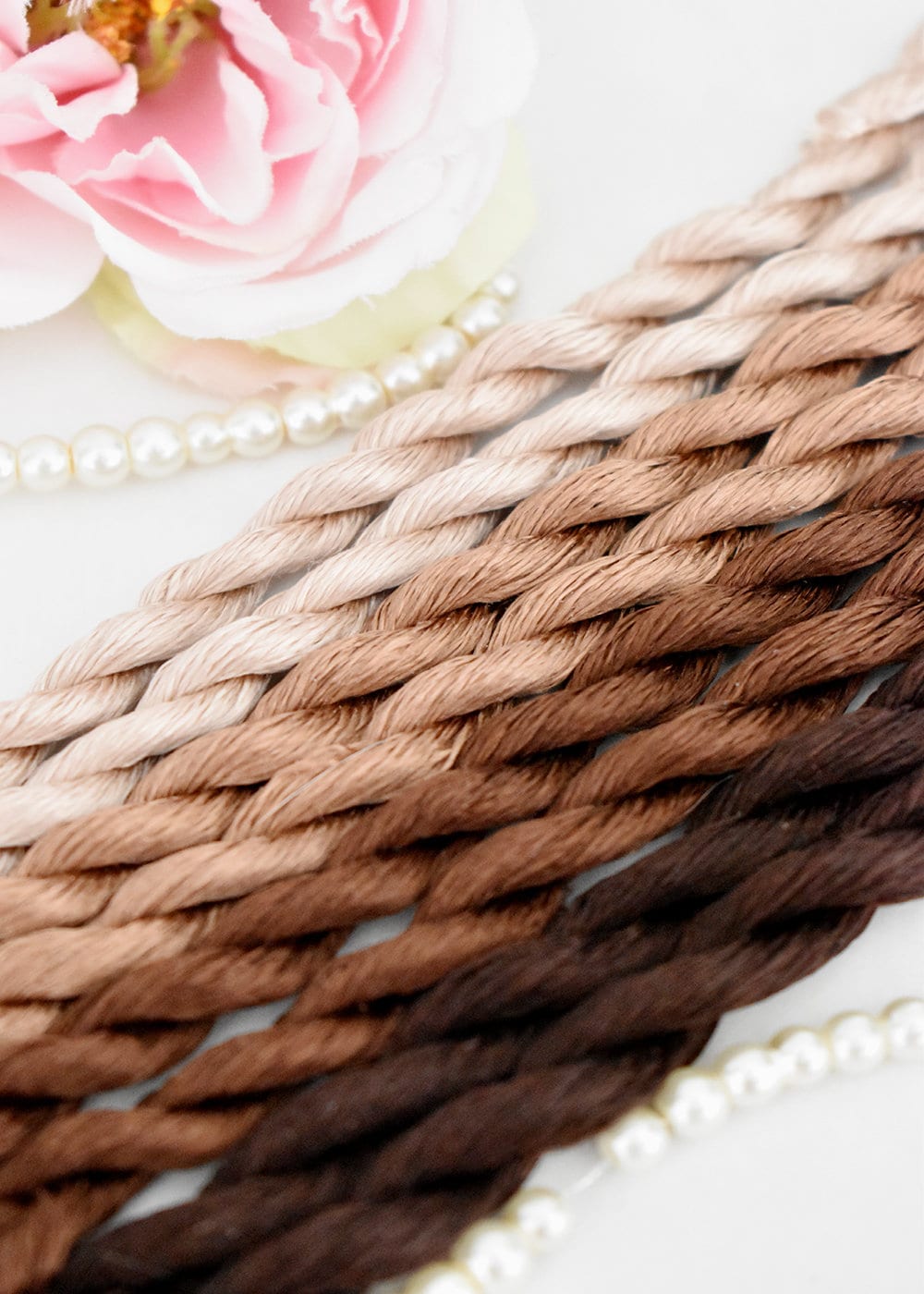 Pure silk thread for embroidery, Brown shades Non-Twisted Flat Silk Embroidery Thread, Hand Dyed Embroidery Thread