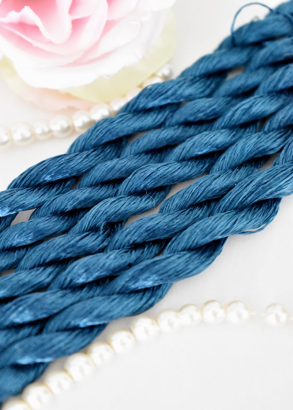 Delicate Silk Thread Pure Silk Thread for Embroidery, Blue Shades Non-twisted Flat Silk ...