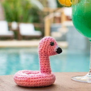 Crochet Flamingo Floatie Amigurumi Keychain Pattern