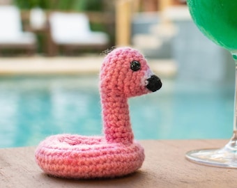 Crochet Flamingo Floatie Amigurumi Keychain Pattern