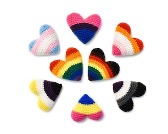 Crochet Pride Flag Hearts Amigurumi Pattern