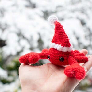 Crochet Santa Crab Amigurumi Christmas Ornament Pattern