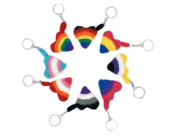 Crochet Pride Heart Amigurumi Keychains Pattern