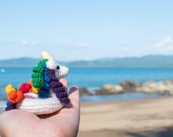 Crochet Unicorn Floatie Amigurumi Keychain Pattern