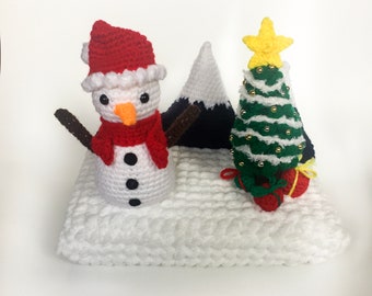 Snowman Christmas Diorama Crochet Pattern