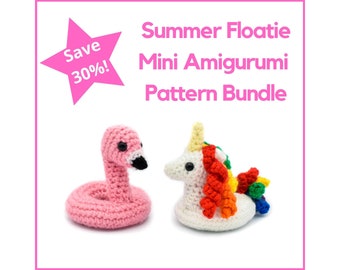 Crochet Summer Floatie Amigurumi Keychain Pattern Bundle