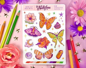 Moonlight Magic Moths Sticker Sheet